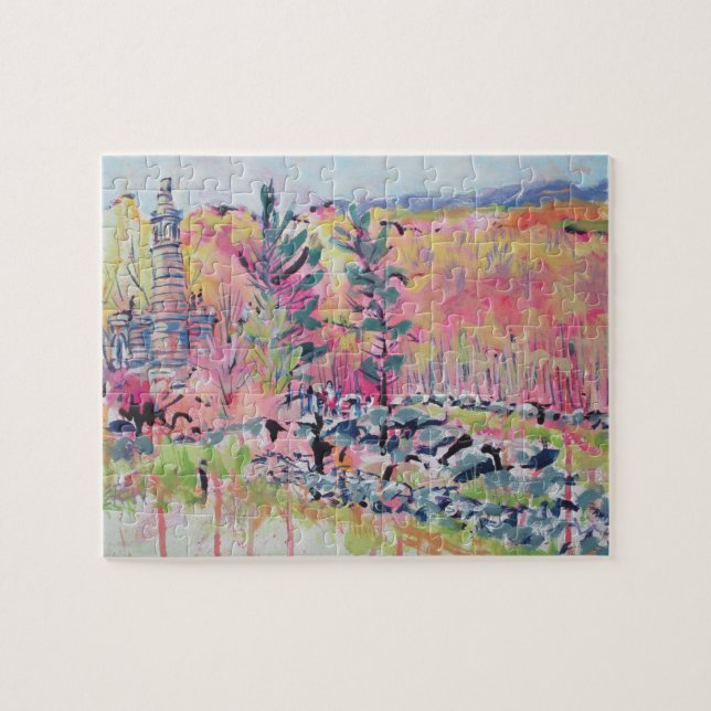 Puzzle Little Roundtop Gettysburg Pensilvania Redbuds (Horizontal)