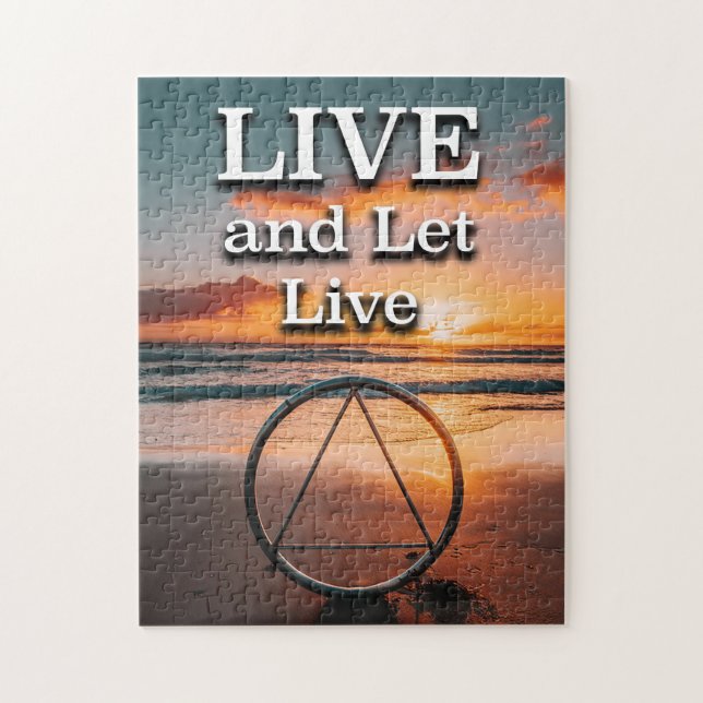 Puzzle Live Y Let Live Recovery Slogan Sunrise (Vertical)
