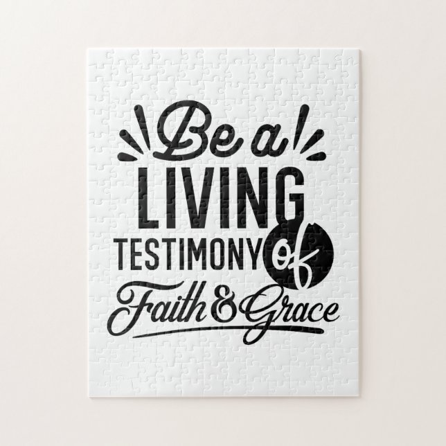 Puzzle Living Testimony Bible Quote Christian Motivation (Vertical)