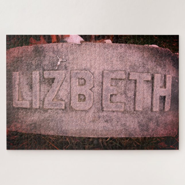 Puzzle Lizzie Borden Gravestone 'Lizbeth' río Caída, MAMÁ (Horizontal)