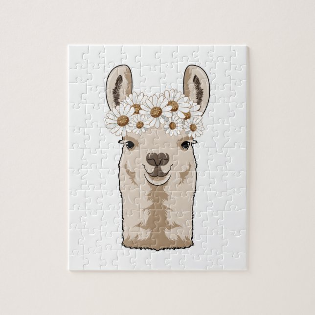 Puzzle Llama con flores blancas (Vertical)