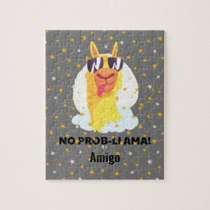 Puzzle Llama Divertida Llama Lindo con Estrellas
