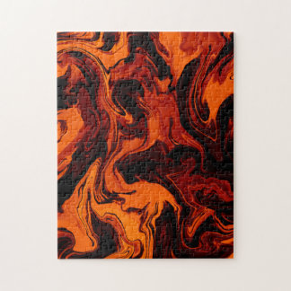 Puzzle Llama, fuego, abstracto feroz