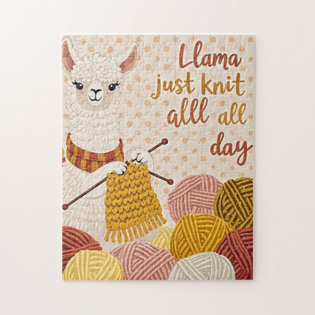 Puzzle Llama personalizado con pañuelo de cuchillos (Vertical)