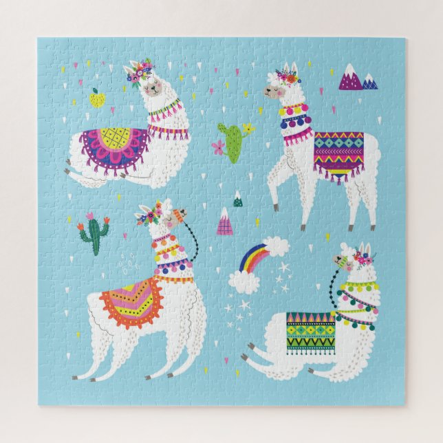 Puzzle Llama y cactus: conjunto de cosechas de cosecha (Vertical)