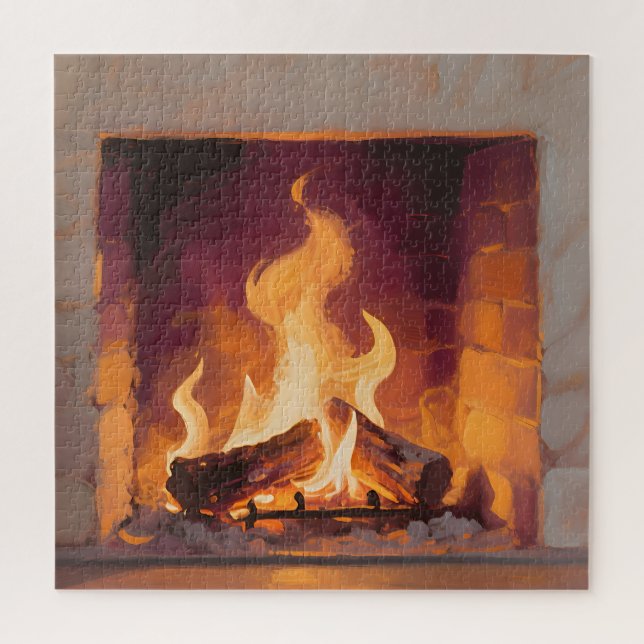 Puzzle Llamas acogedoras de chimenea (Vertical)
