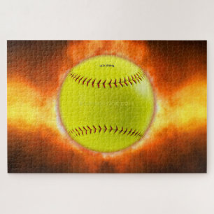 Puzzle Llamas de baloncesto de softball amarillo de Slipp
