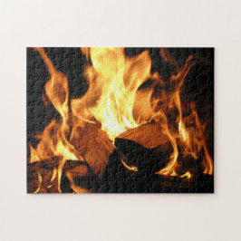 Puzzle Llamas en troncos ardientes