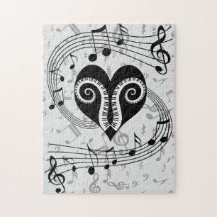 Puzzle Llaves del corazón y del piano de las notas