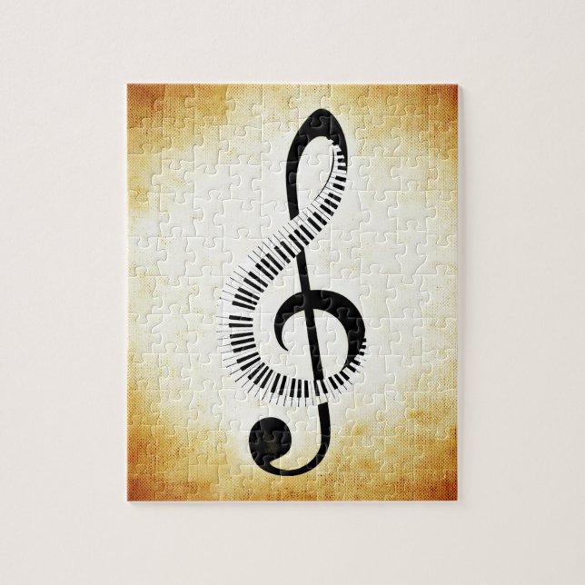 Puzzle Llaves del piano en un Clef de la música (Vertical)