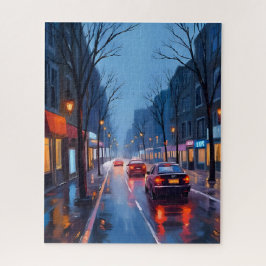 Puzzle Lluvia en Boston | Calle del centro de la ciudad M