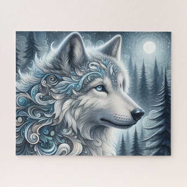 Puzzle Lobo Ártico Azul (Horizontal)