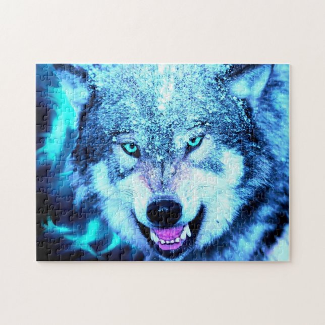 Puzzle Lobo asustado (Horizontal)