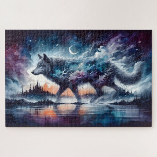 Puzzle Lobo Celestial Caminando a Través de las Estrellas