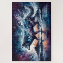Puzzle Lobo Celestial Caminando a Través de las Estrellas