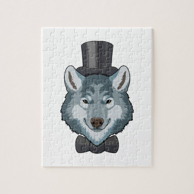 Puzzle Lobo como novio con arco (Vertical)