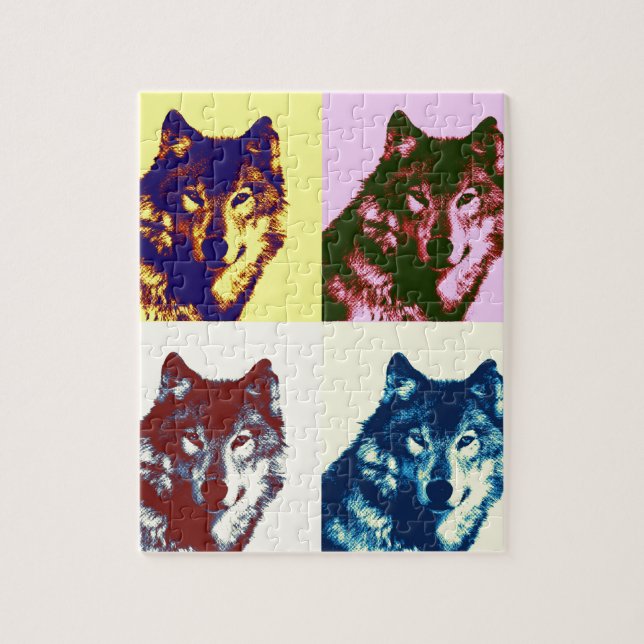 Puzzle Lobo de arte pop (Vertical)