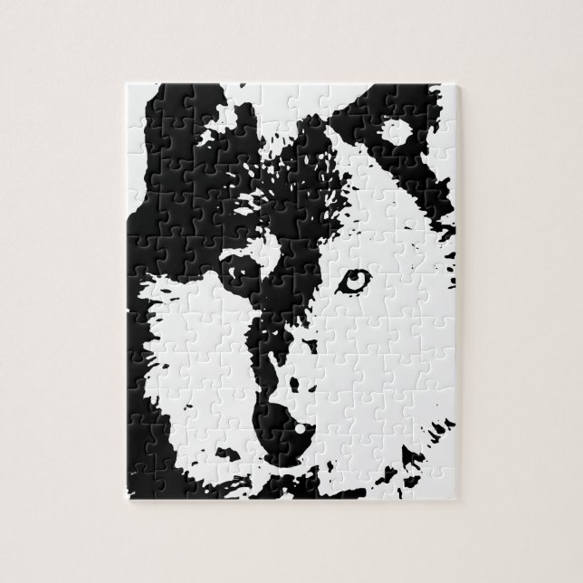 Puzzle Lobo de arte pop (Vertical)