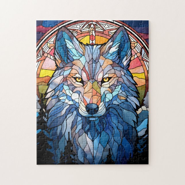 Puzzle Lobo de cristal contenido (Vertical)