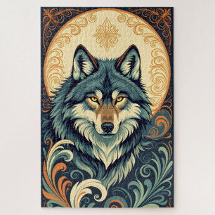 Puzzle Lobo de patrón ornamental