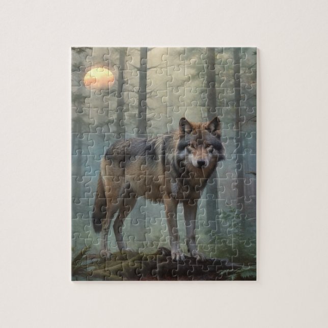 Puzzle Lobo en el bosque (Vertical)