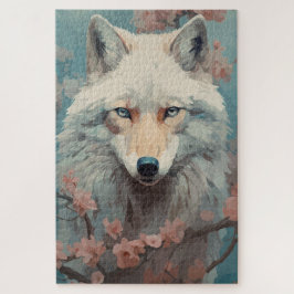 Puzzle Lobo en flor de primavera
