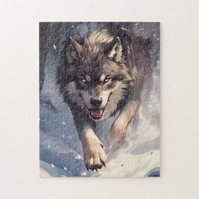 Puzzle Lobo en invierno (Vertical)