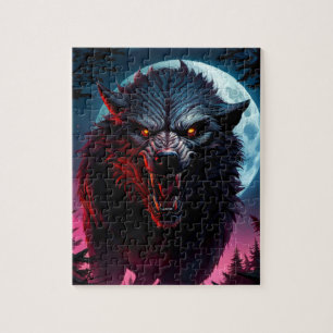 Puzzle Lobo feroz gruñendo aterrador