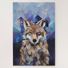 Puzzle Lobo Geométrico Montaña