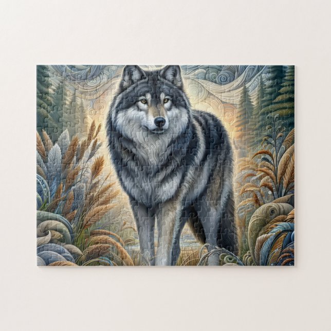 Puzzle Lobo Gris Majestuoso (Horizontal)