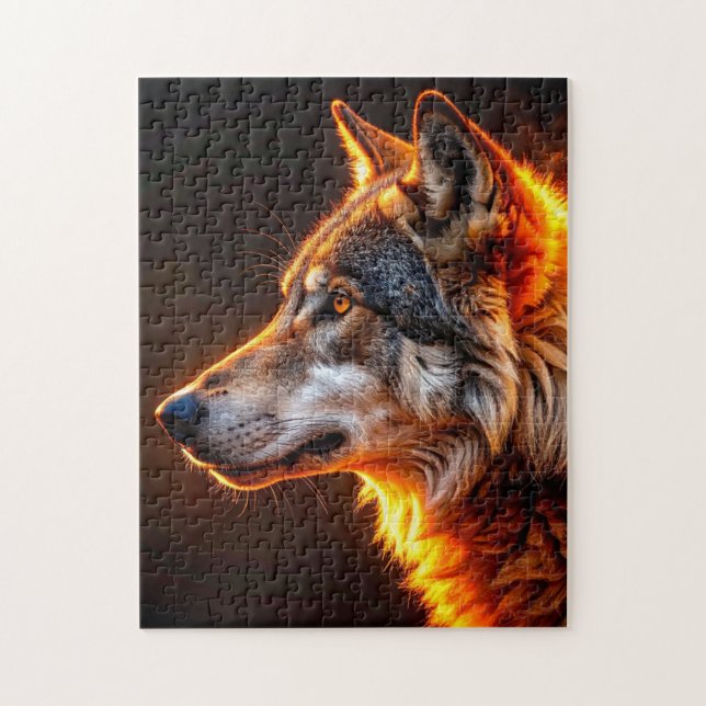 Puzzle Lobo llameante (Vertical)