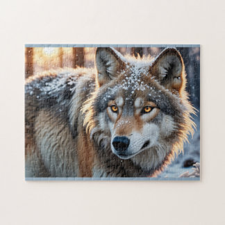 Puzzle Lobo salvaje en invierno