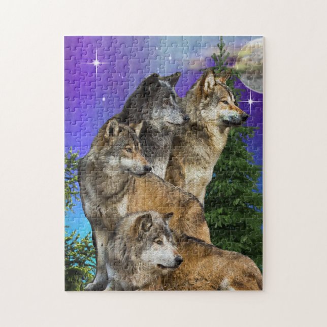 Puzzle lobo y luna (Vertical)