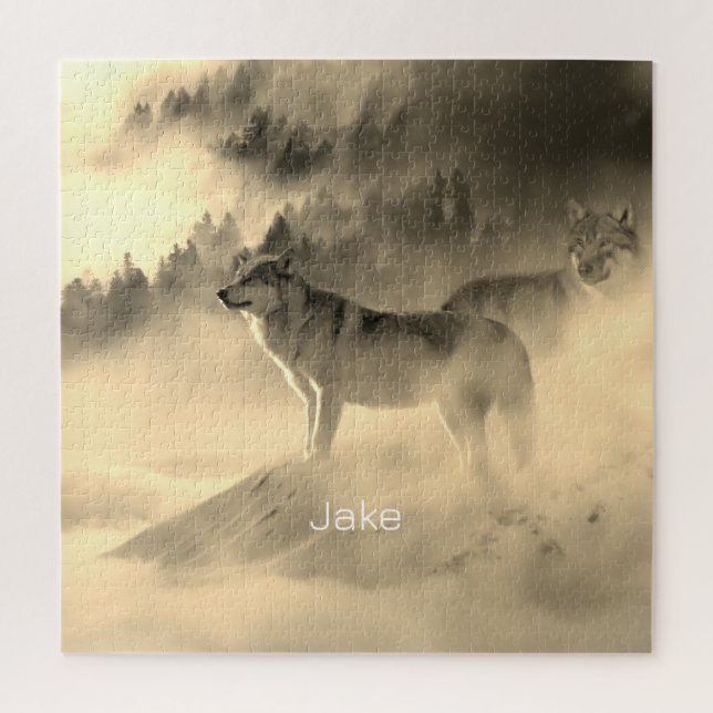 Puzzle lobos al amanecer (Vertical)