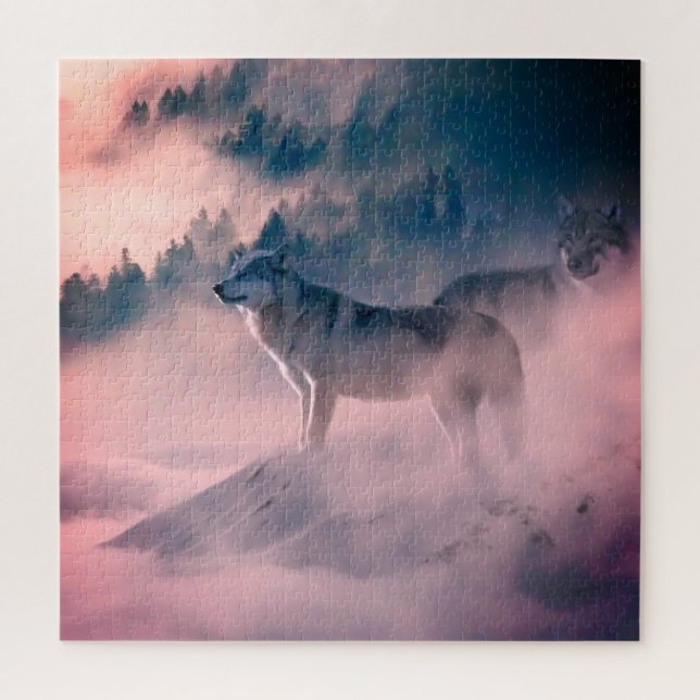 Puzzle lobos al amanecer (Vertical)