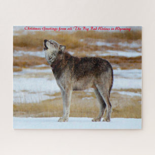 Puzzle Lobos aulladores. Felicitaciones de Navidad