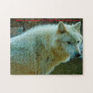 Puzzle Lobos de Yellowstone. Saludos de Navidad