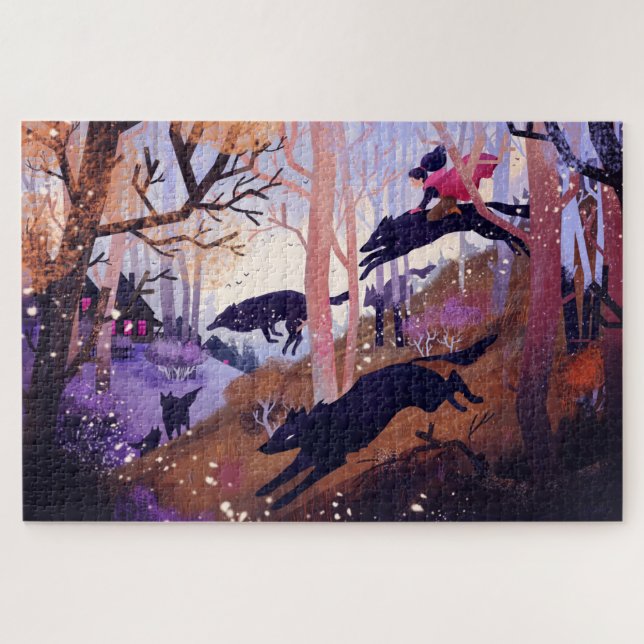 Puzzle Lobos en el bosque (Horizontal)