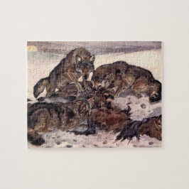 Puzzle Lobos por Winifred Austen, Animales Salvajes Vinta