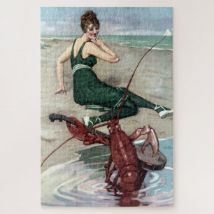 Puzzle Lobster con Chica de playa Banjo Serenading