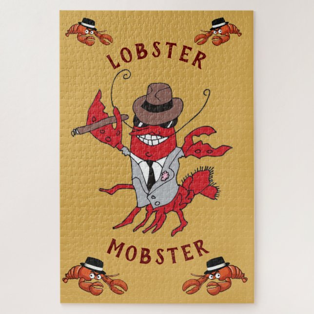 Puzzle Lobster Mobster 🦞 Funny Personalizado Gangster (Vertical)