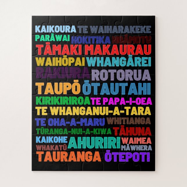 Puzzle Localidades, ciudades y lugares de Nueva Zelanda r (Vertical)