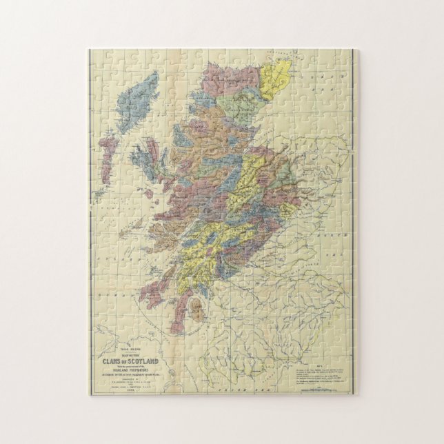 Puzzle Localidades De Los Clanes De Mapa Histórico De Cla (Vertical)