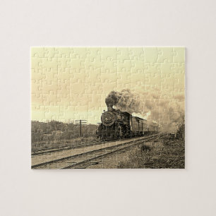 Puzzle Locomotora antigua tren máquina de vapor ferrocarr