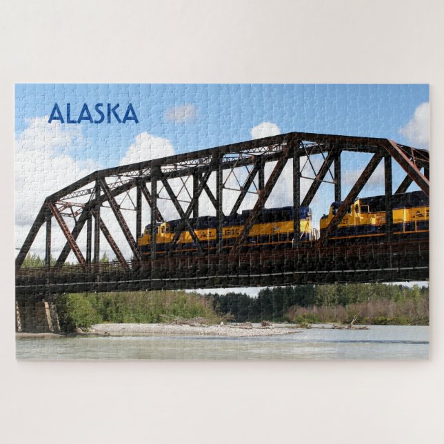 Puzzle Locomotora del ferrocarril de Alaska y puente Jigs (Horizontal)