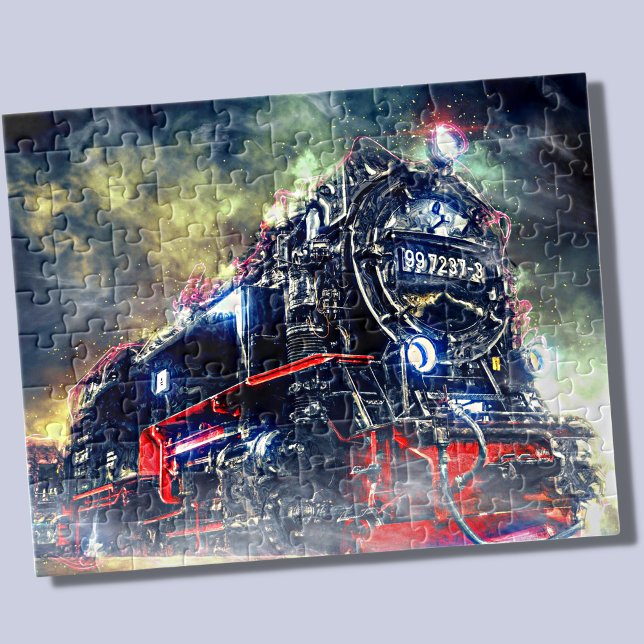 Puzzle Locomotora del motor del tren de vapor Ferrocarril (Subido por el creador)