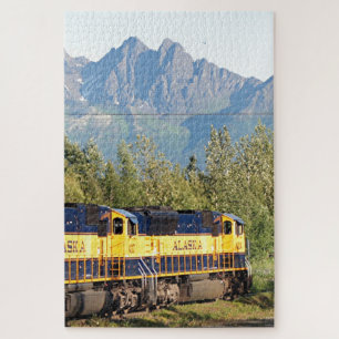 Puzzle Locomotora y montañas del ferrocarril de Alaska