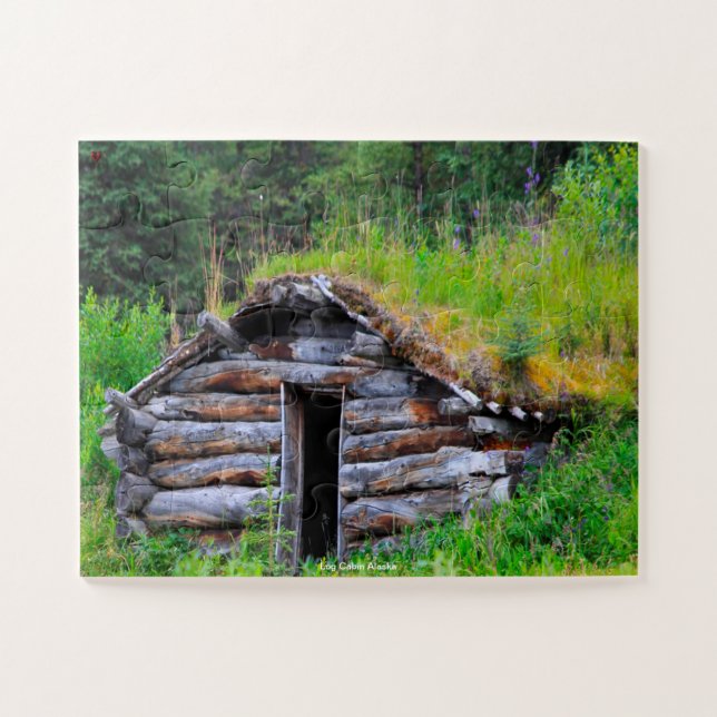 Puzzle Log Cabin Alaska (Horizontal)