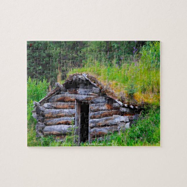 Puzzle Log Cabin Alaska (Horizontal)