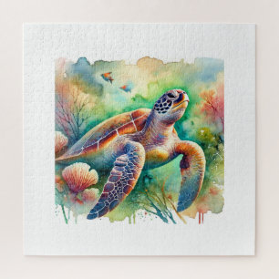 Puzzle Loggerhead Sea Turtle 010824AREF108 - Watercolor